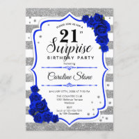 Surprise 21e anniversaire - Argent Blanc Royal Blu