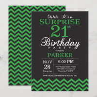 Surprise 21e anniversaire Chevron noir et vert