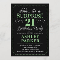 Surprise 21e fête d'anniversaire - Black Green