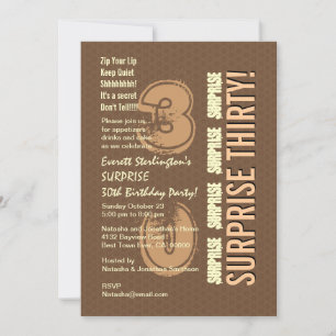 Invitation SURPRISE 30e anniversaire Brown Tan Ivory V8