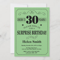 Surprise 30e Anniversaire Noir et Vert