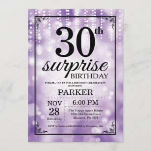 Invitation surprise 30e anniversaire Parties scint