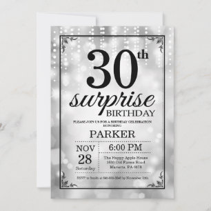 Invitation surprise 30e anniversaire Parties scint
