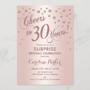 Invitation Surprise 30e fête d'anniversaire - Rose Gold
