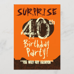 Invitation SURPRISE 40e anniversaire Brown ivoire Orange C731