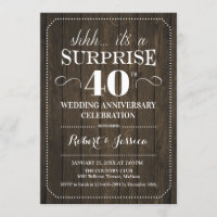 Surprise 40e anniversaire de mariage - Bois rustiq