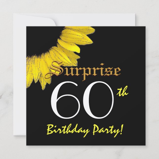 Invitation SURPRISE 40e anniversaire Fête de soleil jaune (Devant)