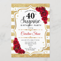 Surprise 40e anniversaire - Gold White Red