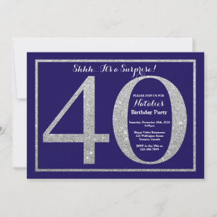 Invitation Surprise 40e anniversaire Marine Blue Parties scin