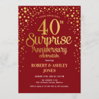Surprise 40e Anniversaire - Rubis Rouge & Or