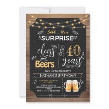 Surprise 40e anniversaire Rustic Chalkboard