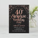 Invitation Surprise 40e fête d'anniversaire - Black & Rose Go (Debout devant)