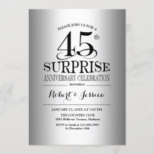 Invitation Surprise 45e anniversaire de mariage - Argent