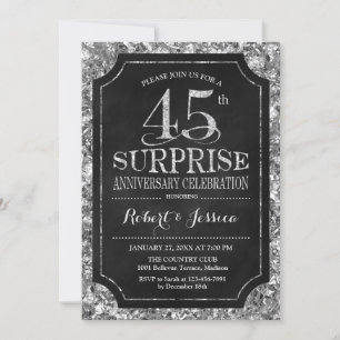 Invitation Surprise 45e anniversaire de Mariage - Silver Gold
