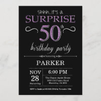 Invitation surprise 50e anniversaire Black and Pur