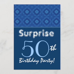 Invitation SURPRISE 50e anniversaire Blue Diamond Motif