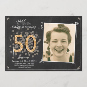 invitation surprise 50e anniversaire Chalkboard vi