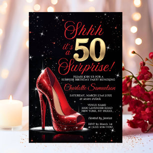 Invitation Surprise 50e ANNIVERSAIRE Chaussures à talons haut