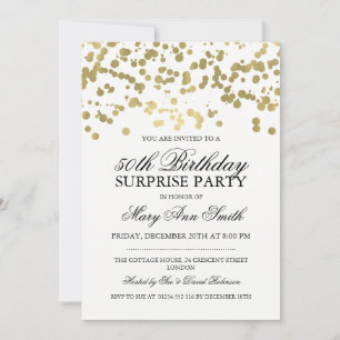Invitation Surprise 50e anniversaire de la fête Gold Foil Con