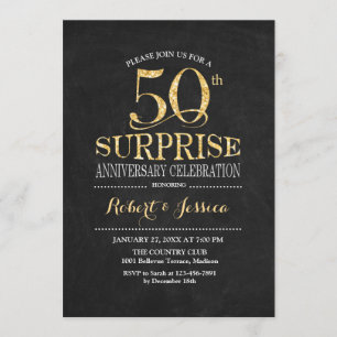 Invitation Surprise 50e anniversaire de mariage tableau craie