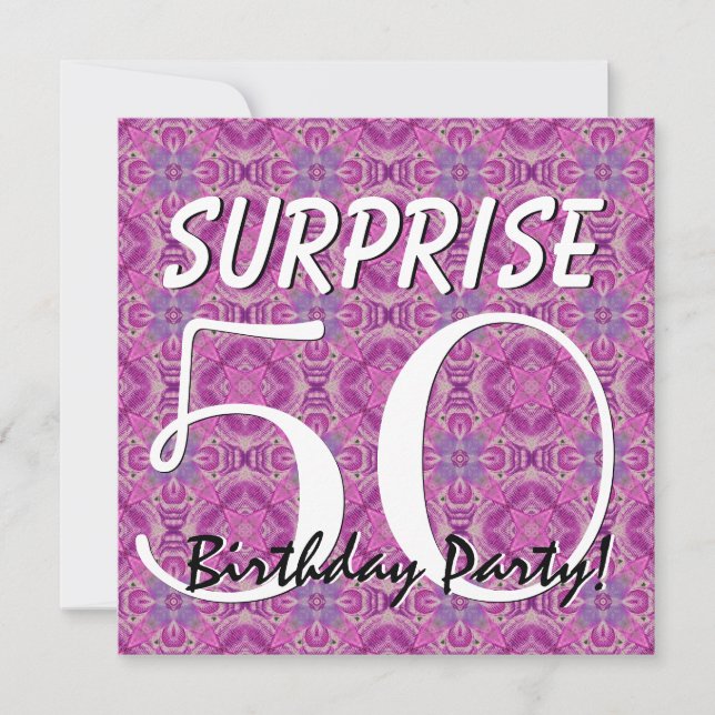Invitation SURPRISE 50e anniversaire Magenta and Purple V012 (Devant)