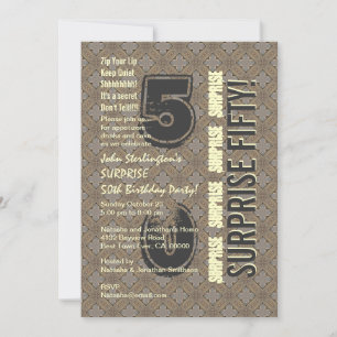 Invitation SURPRISE 50e anniversaire Motif de tonalités de bo