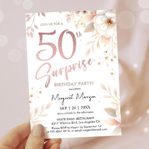 Invitation Surprise 50e anniversaire Rose de fête Gold Girl F