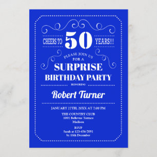 Invitation Surprise 50e anniversaire - Royal Blue