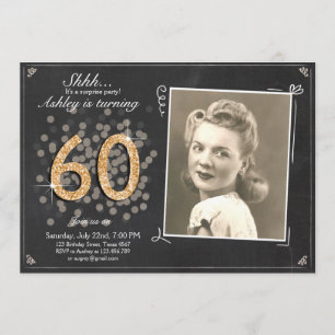 Invitation surprise 60 anniversaire Chalkboard Rus