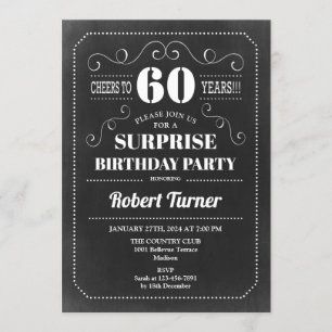 Invitation Surprise 60e anniversaire - Chalkboard