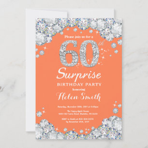 Invitation Surprise 60e anniversaire Coral Silver Diamond