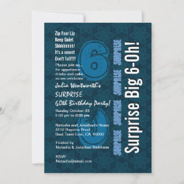 Invitation SURPRISE 60e anniversaire moderne Blue Stars and W