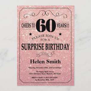 Invitation Surprise 60e anniversaire Parties scintillant d'or