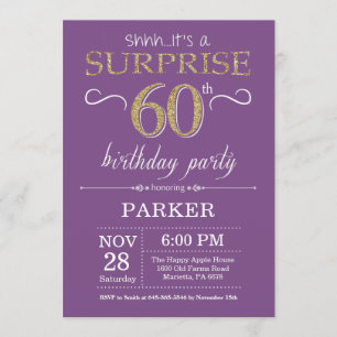 Invitation surprise 60e anniversaire Purple and Go