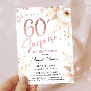 Invitation Surprise 60e anniversaire Rose de fête Gold Girl F