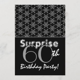 Invitation SURPRISE 60e anniversaire Silver and Black Stars