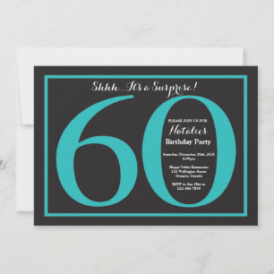Invitation Surprise 60e Anniversaire Tableau Noir et Rouge