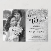 Surprise 65e Anniversaire avec Photo - Argent