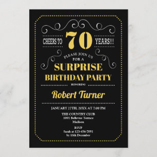 Invitation Surprise 70e anniversaire - Black Gold