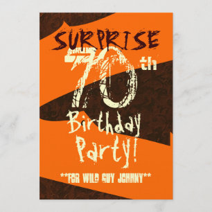 Invitation SURPRISE 70e anniversaire Brown Ivory Orange C734