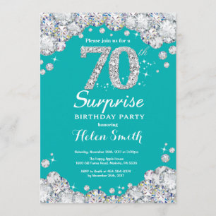 Invitation Surprise 70e anniversaire Diamant Turquoise et Arg