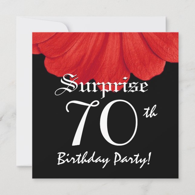 Invitation Surprise 70e anniversaire Elegant Daisy Flower (Devant)