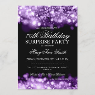 Invitation Surprise 70e anniversaire Lumières pourpres