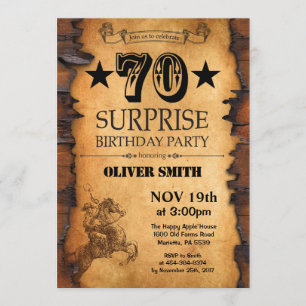 Invitation surprise 70e anniversaire occidental