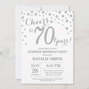 Invitation Surprise 70e anniversaire Parties scintillant d'ar