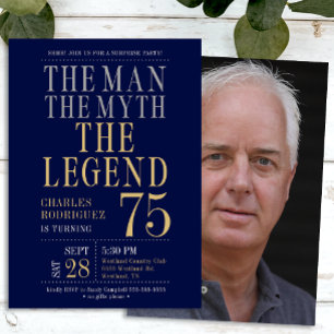 Invitation Surprise 75e anniversaire L'homme La légende
