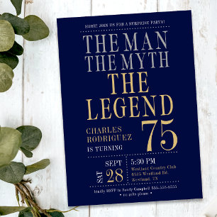 Invitation Surprise 75e anniversaire L'homme La légende