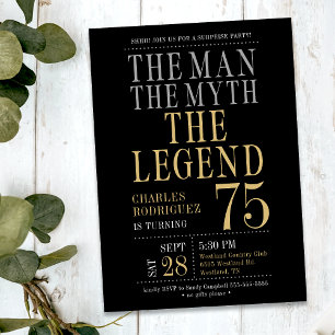 Invitation Surprise 75e anniversaire L'homme Le mythe La lége