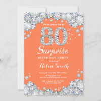 Surprise 80e anniversaire corail argent diamant