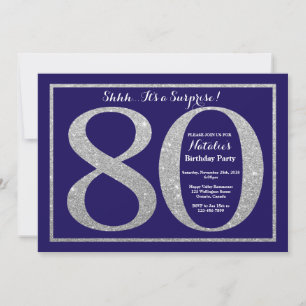 Invitation Surprise 80e anniversaire Parties scintillant d'ar